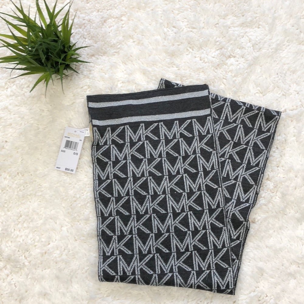 Michael kors silver logo scarf